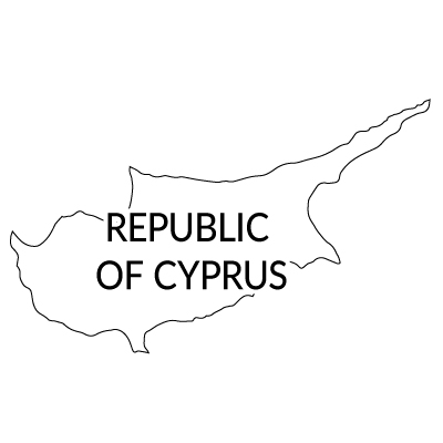 キプロス共和国無料フリーイラスト｜英語(白)